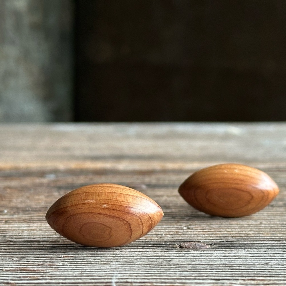 MCM Modernist Teak Wood Cuff Links